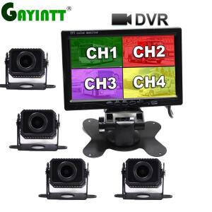 4CH ALED 1280x720P 7 인치 IPS 트럭 버스 차량 DVR 레코더 모니터 4 채널 전면 후면 왼쪽 오른쪽 주차 카