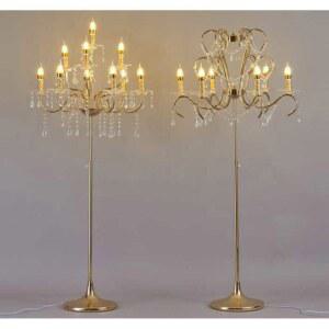 스탠드 샹들리에 웨딩 침실 3 1개전등/길이60cm 크리스탈 6 1 3단 플로어 조명 골드