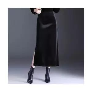 여성 H라인 벨벳 원턱 스커트느낌 슬림핏 일자 스커트 겨울 힙업 1PICK4