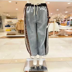 삼선 테잎 레오파드 데님 진 MM05SD111HJY