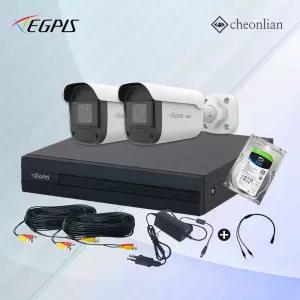 [실시간 500만화소지원]이지피스 실외2대 4채널 FHD CCTV 자가설치 풀세트