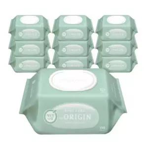 깨끗한나라 베이비케어 디 오리진 물티슈 캡 100매 10팩 +10팩 (2박스)