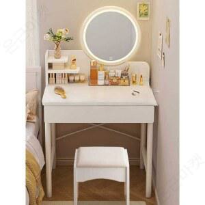 화장대의자세트 공주 북유럽 led 모던 거울 서랍형