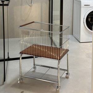 이동식 철제 빨래 바구니 옷통 선반 화장실 수납합 대용량 세탁