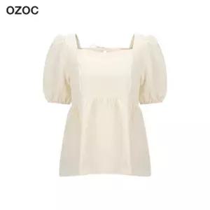 오조크 뒷리본 포인트 블라우스
