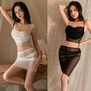 비침레스투피스 코레 섹시 망사 란제리 섹시슬립