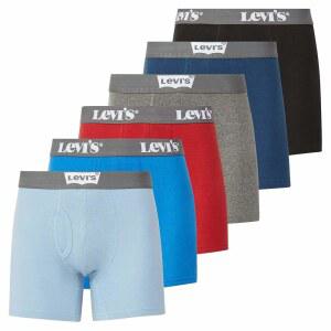 리바이스 남성 복서 브 통기성 면 속옷 6팩