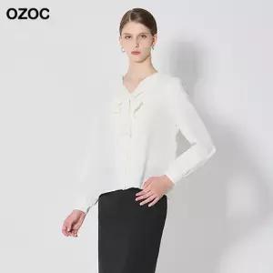 오조크 타이넥 플루이드 블라우스