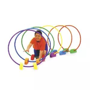 컬러후프홀더 12개세트 임의색상 후프 폴대 미포함 유아스포츠 어린이집체육교구 훌라후프거치대