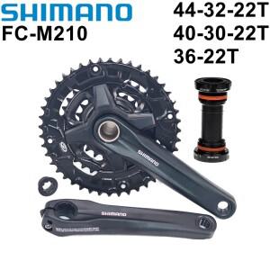 Shimano FC-MT210 자전거 크랭크 셋 44-32-22T 36-22T 9 속도 MTB 체인 휠 MT500 하단 브래킷
