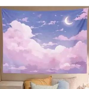 벽걸이소품 초승달 야경 인테리어 패브릭 가림막 감성 벽포스터