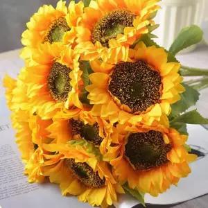 생화같은 해바라기 조화 금전운 태양 골드 인테리어