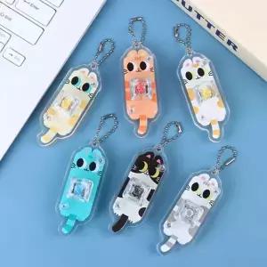 고양이 캐릭터 배 키보드 딸깍이 키캡 키링 피젯 토이