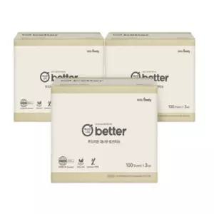 깨끗한나라 better 부드러운 대나무 로션티슈 / 미용티슈 100매 3입 3팩