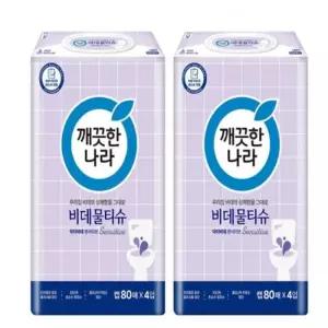 깨끗한나라 비데물티슈 닥터비데 센서티브 캡형 80매 8팩