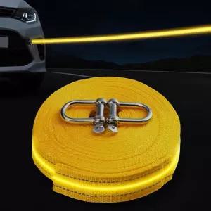 자동차 형광 견인로프 5M 5톤 U버클 트레일러 스트랩 경인 인줄 견인 다용도 차량 인바 겨인고리 반사띠 차