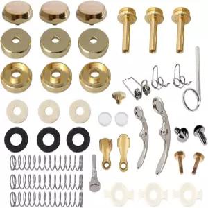 손가락 버튼이 있는 TUORE 트럼펫 밸브 수리 키트 커넥팅 로드 캡 피스톤 가이드 스프링 펠트 워셔 워터 키