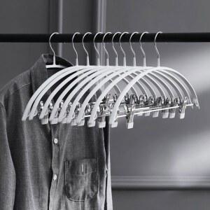 바짓 겸용 화이트 개 열 바지 2 50CM 플라스틱타입 집게겸용 걸이 입 단일 나무 모던