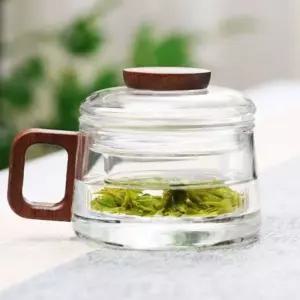 미니 레버 유리컵 200ml 클래식 머그 내열강화 티컵 티잔 커피잔 기타 뚜껑 내열잔 찻잔 손잡이 로하 거름