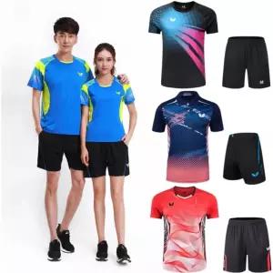 탁구 유니폼 탁구복 바지 반팔 배드민턴 여름 세트 에스티 의류 상의