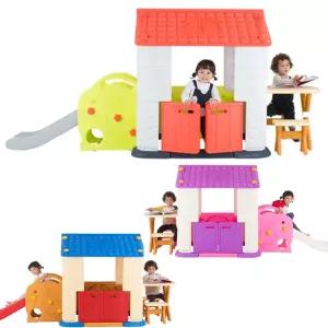 에듀 유아 어린이 (놀이집+미끄럼틀+책상세트) 장난감 집 플레이 하우스 선물