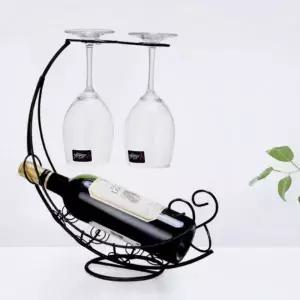 와인병 걸이 블랙 와인랙 와인잔 홀더 스탠드