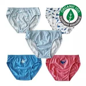 [코튼클럽] 오가닉 남아팬티 5매 상어세트 초등학생 유아동 배변 순면 팬티