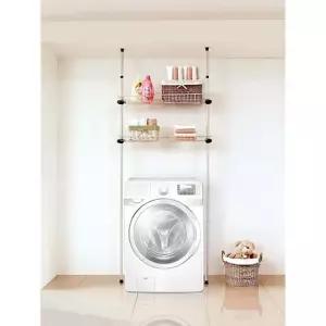 PS로빙 수납식 철바구니 선반2개 행거 602