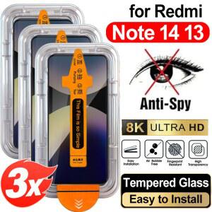 레드미 노트 14 13 R 13R 프로 4G 5G 노트14 노트13 안티 스파이 강화유리 간편 설치 프라이버시 스크린 보호필름