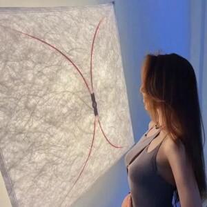 북유럽 디자이너 연 중세 미니멀리스트 실크 벽 램프 일본식 와비사비 바람 복도 홈 장식