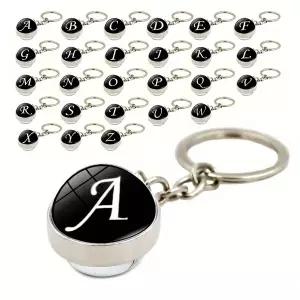 호환  심플한 금속 이니셜 참 펜던트 키체인 발렌타인 데이 건 친구 사랑 세트 선 26 개 영어 글자