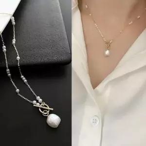 담수 진주 목걸이 귀걸이 세트 고급목걸이 롱진주 유니크초커 긴목걸이 패션주얼리