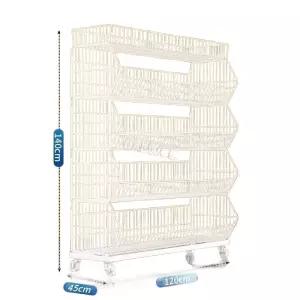 과자 팬트리 편의점 화이 매대 철조망 60x45x80cm 진열대 3단 1 선반 이동식 흰
