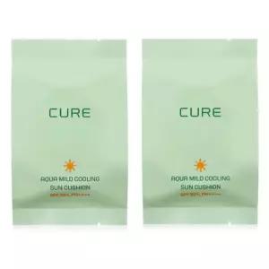 김정문알로에 큐어 아쿠아 마일드 선쿠션 리필 2개