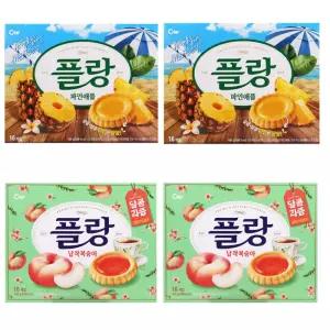 플랑 플랑 납작복숭아 160g 2개+파인애플 160g 2개/파이,간식,당충전