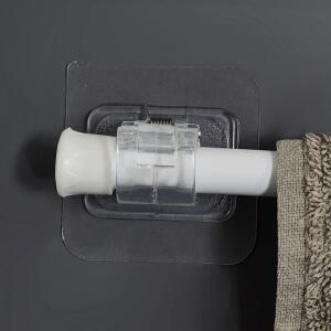 무타공 지지대 주방소품 봉거치 고정 클립 봉 홀더 후크 투명