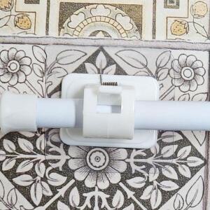 무타공 지지대 주방소품 봉거치 고정 클립 봉 홀더 후크 화이트