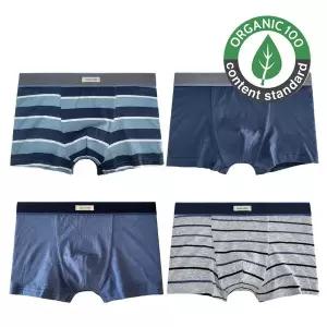 [코튼클럽] 국내생산 오가닉 주니어 남아 드로즈 4매 B세트 중학생 초등학생 팬티