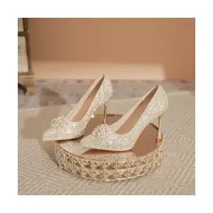 여자 신발 힐펌프스 하이힐 구두 프렌치 샴페인 웨딩 슈즈 스틸레토 M스포5