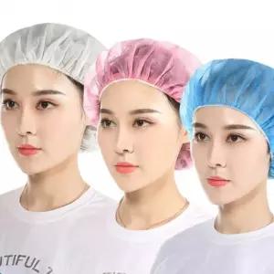 일회용 부직포 위생모자 100매 주방 조리모 식당 급식소 작업용 식품공장 연구소 머리카락 빠짐 방지 캡