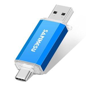 3.0 USB C 플래시 드라이브 512GB, USB-A 및 Type-C OTG 엄지 스틱, PC / 노트북 Type 휴대폰 태블릿과 호환되는 듀얼 메모리 스틱(파란색)