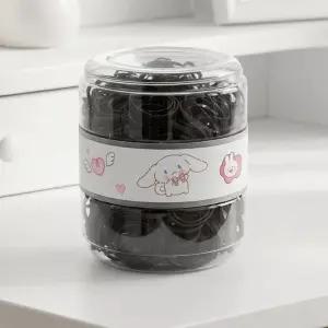 리빙스토리 여성 머리끈 대용량 2사이즈 유아 여아 검정 블랙 고무줄