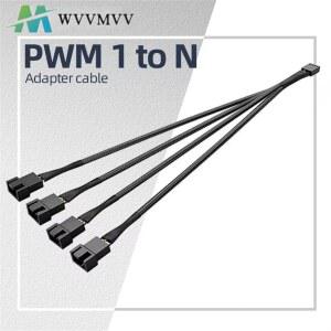 4핀 PWM 어댑터 케이블 1:1/2/3/4 컴퓨터 메인보드 CPU 쿨러 팬 분배기 PC 섀시 팬 연장 분배기 전원 케이블