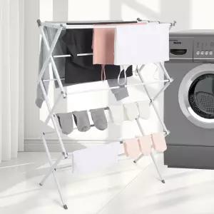 디얼리빙 5단 이동식 빨래건조대 세탁망 빨래바구니 세트 접이식 틈새수납 대형