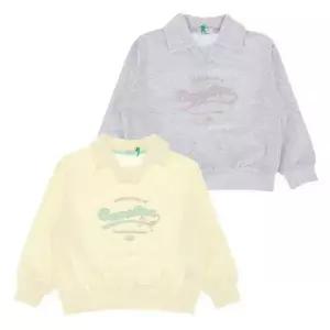 베네통키즈 리본맨투맨 QAMT03611 IVMG 여아 아동 티셔츠 간절기 봄 신학기 CH 딜