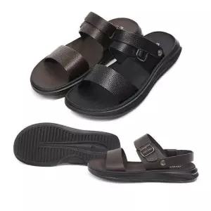 남자샌달 소가죽 스트랩 샌들 키높이 슈즈 발목 여름 슬리퍼 WFJHJAG