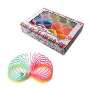 무지개링 12개입 형광 파스텔 레인보우 컬러링 장난감