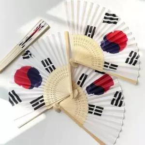 접이식 부채 태극기 실크 1P 대나무