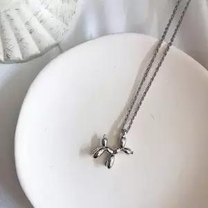 풍선강아지목걸이 강아지펜던트 체인목걸이 롱체인 써지컬스틸 여자목걸이 이니셜목걸이