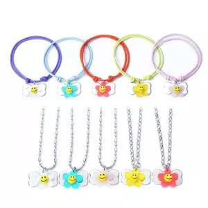 문펫 스마일꽃 뼈다귀모양 이름표 목걸이 (강아지 목걸이) (랜덤1개)